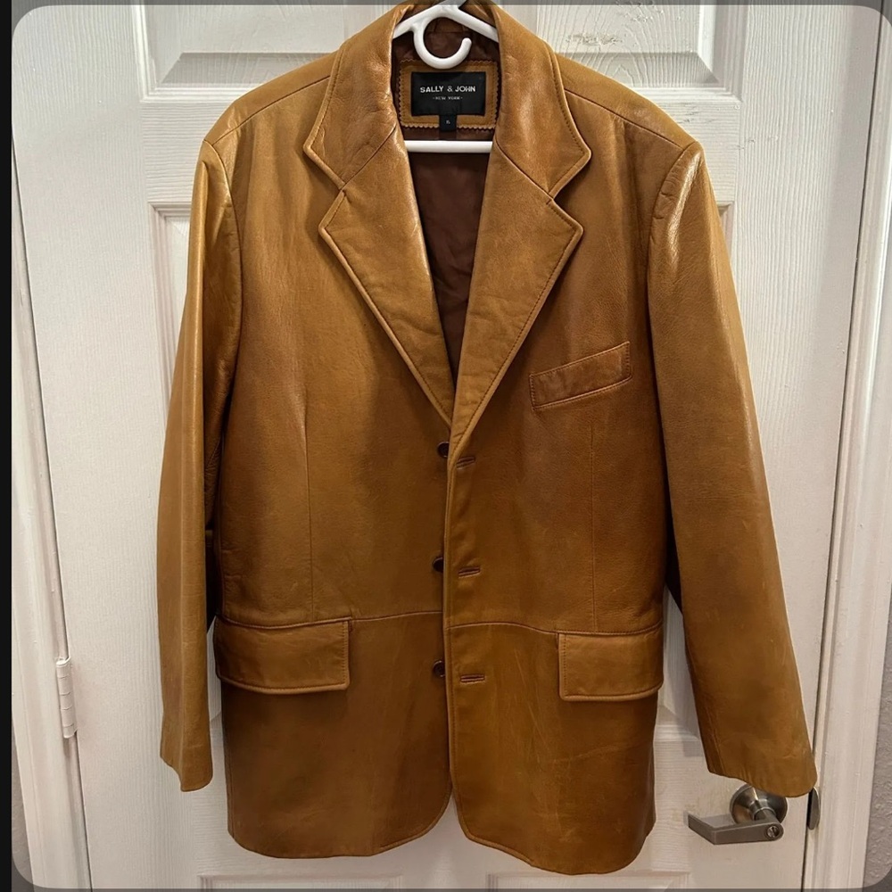 Genuine Leather Tan Jacket Blazer